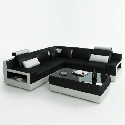SKÓRZANA SOFA USB COUCH Funkcja łóżka Ustawić Żywy krajobraz Podkładka na wymiar