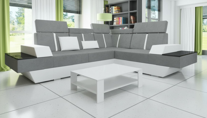 Projektant Narożnikowa kanapa Żywy krajobraz Sofa z USB Couch Materiał Włókienniczy Skóra Opatentowany