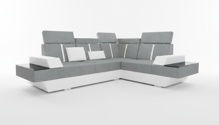 Projektant Narożnikowa kanapa Żywy krajobraz Sofa z USB Couch Materiał Włókienniczy Skóra Opatentowany