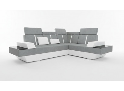 Projektant Narożnikowa kanapa Żywy krajobraz Sofa z USB Couch Materiał Włókienniczy Skóra Opatentowany