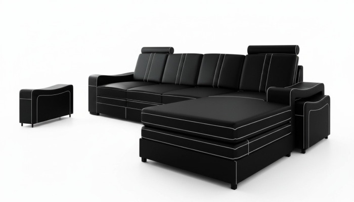 SKÓRZANA SOFA USB SKÓRZANA SOFA NAROŻNA Żywy krajobraz Narożnikowa kanapa Ustawić SOFA Wykonanie na miarę
