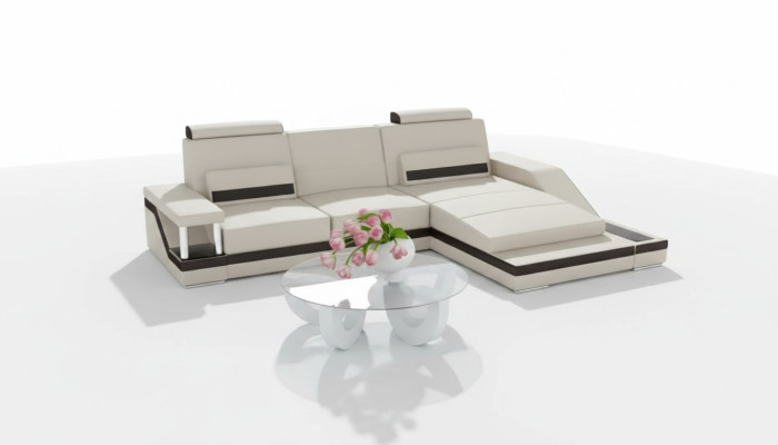 Narożnik kanapa Żywy krajobraz Sofa USB Narożnik Ustawić Skóra Włókienniczy Materiał wykonany na miarę