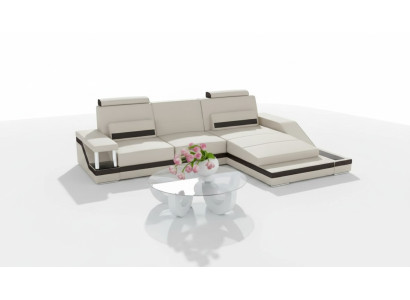 Narożnik kanapa Żywy krajobraz Sofa USB Narożnik Ustawić Skóra Włókienniczy Materiał wykonany na miarę