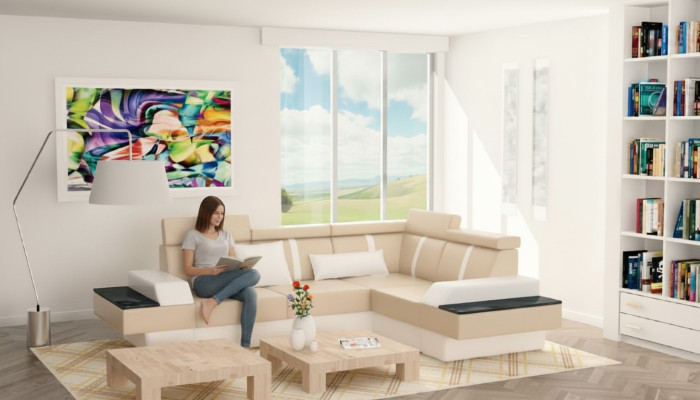 Projektant Żywy krajobrazu Narożnik Nowa Kanapa Sofa Podkładka Sofa Skórzana + USB, Ustawić