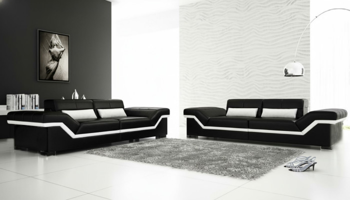 SOFA SKÓRZANA SOFA 3+3 + USB Podkładka Skóra Ustawić ZESTAW SOFA Wykonane na miarę