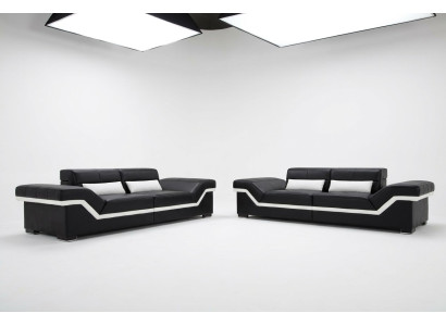 SOFA SKÓRZANA SOFA 3+3 + USB Podkładka Skóra Ustawić ZESTAW SOFA Wykonane na miarę