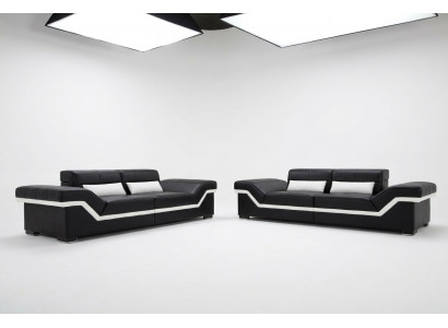 SOFA SKÓRZANA SOFA 3+3 + USB Podkładka Skóra Ustawić ZESTAW SOFA Wykonane na miarę