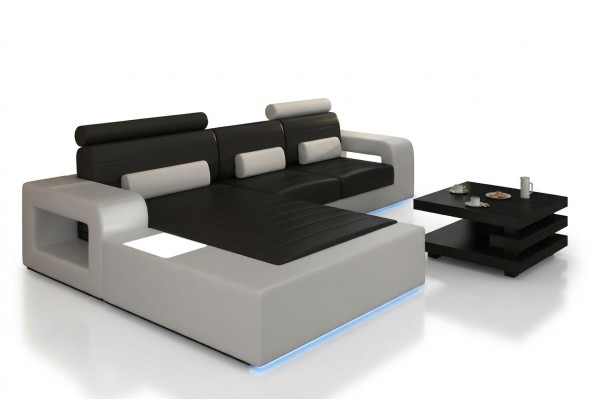 Skóra NAROŻNIK Ustawić z USB, SKÓRZANA KANAPA Wykonane na miarę SOFA Ustawić Narożnikowa kanapa