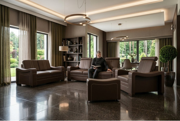 SOFA SKÓRZANA Wykonane na miarę SOFA SOFA 3+2+1 USB COUCH Ustawić ZESTAW TAPICEROWANY Nowość