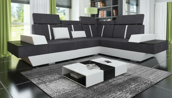 Design Narożnikowa kanapa + USB Żywy krajobraz Sofa Narożnikowa kanapa Materiał Skóra Wykonane na miarę Nowy