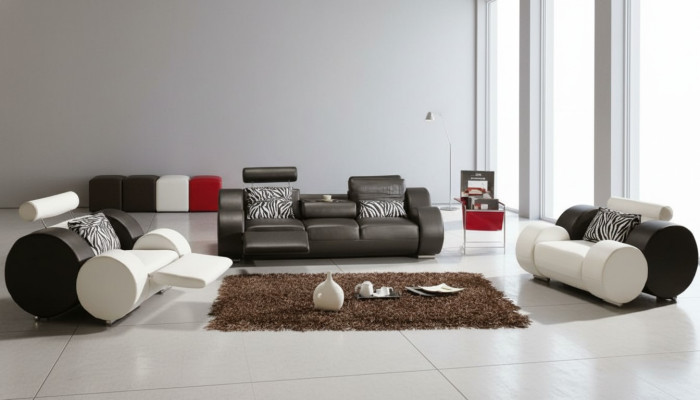 SOFA SKÓRZANA z USB Skóra Ustawiona 3+2+1 miejsce siedzące ZESTAW TAPICEROWANY SOFA PROJEKTANTOWA NOWOŚĆ