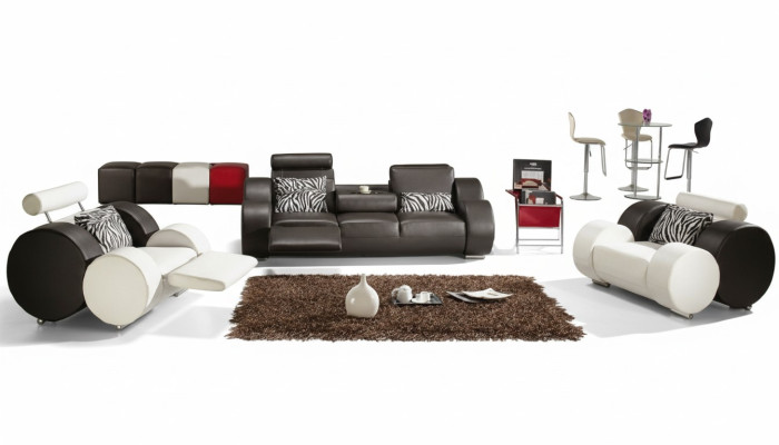 SOFA SKÓRZANA Skóra COUCH 3+2+1 z USB ZESTAW TAPICEROWANY SOFA PROJEKTANTOWA NOWOŚĆ Ustawić