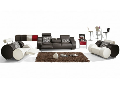 SOFA SKÓRZANA Skóra COUCH 3+2+1 z USB ZESTAW TAPICEROWANY SOFA PROJEKTANTOWA NOWOŚĆ Ustawić