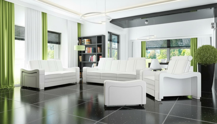 SOFA SKÓRZANA 3+2+1 SOFA +USB Ustawić ZESTAW TAPICEROWANY DESIGN SOFA Zestaw sofowy NOWOŚĆ