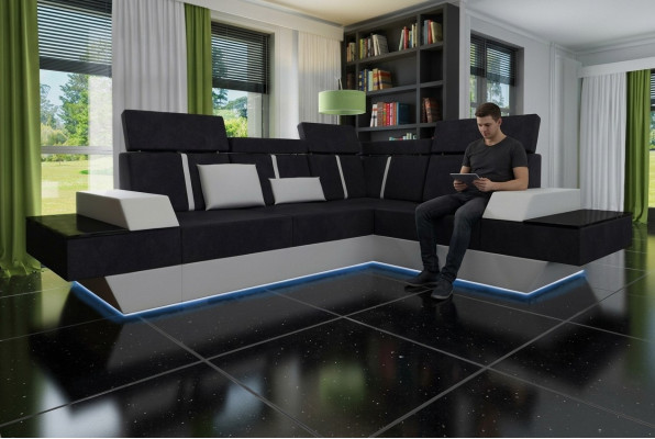 Design Żywy krajobraz Sofa Narożnikowa kanapa USB Materiał Włókienniczy Skóra Wykonane na miarę Narożnikowa kanapa