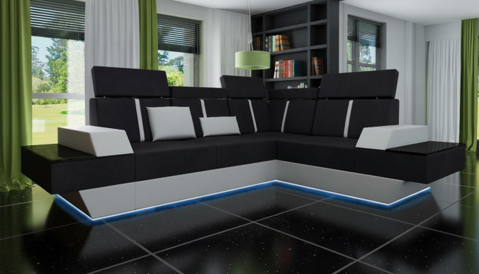 Design Żywy krajobraz Sofa Narożnikowa kanapa USB Materiał Włókienniczy Skóra Wykonane na miarę Narożnikowa kanapa