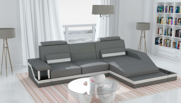 Narożnikowa kanapa Ustawić Skóra Włókienniczy Materiał Żywy krajobraz Sofa USB Nowa, wykonana na miarę