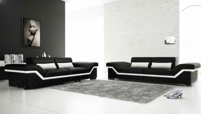 Skórzana sofa USB Wykonane na miarę Sofa 3+3 miejsce do siedzenia Design Sofa Podkładka Skóra Ustawiona