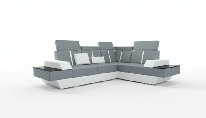 Design skórzana sofa USB Żywy krajobraz Podkładka sofa Narożnikowa kanapa narożnik Wykonane na wymiar