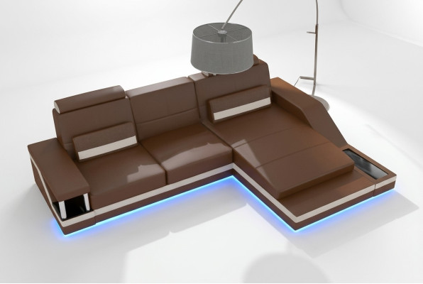 Narożnik kanapa Żywy krajobraz Sofa +USB Narożnik Ustaw Skóra Włókienniczy Materiał Wykonany na wymiar