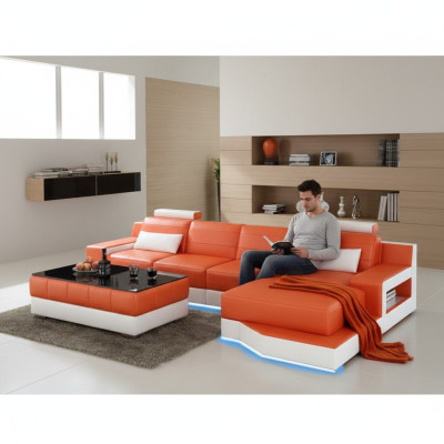 Skórzana sofa sofa USB funkcja łóżka New Echsofa New Wykonane na miarę