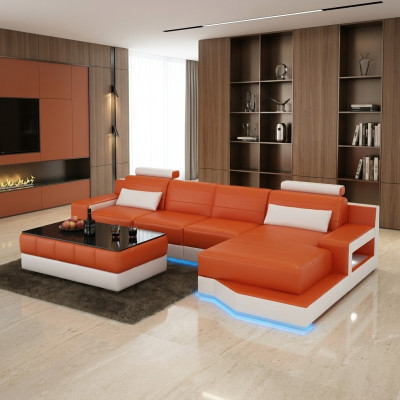 Skórzana sofa sofa USB funkcja łóżka New Echsofa New Wykonane na miarę