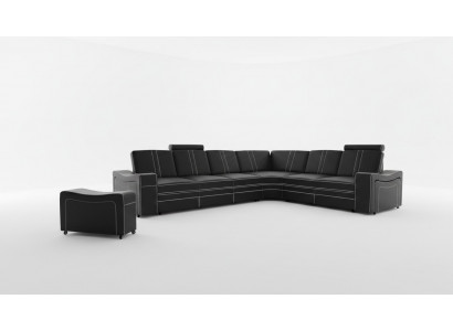 Skóra NAROŻNIK Ustawić wykonane na miarę USB SKÓRZANA SOFA XXL Żywy krajobraz Nowy