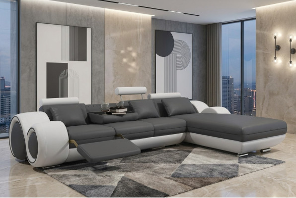 Narożnikowa kanapa USB Żywy krajobraz Kanapa Sofa skórzana Sofa Ustawiona wykonana na wymiar