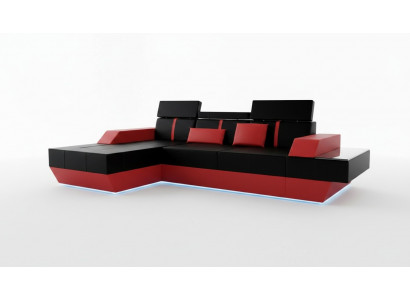 Skórzana sofa Żywy krajobraz Couch Sofa Narożnikowa kanapa USB Skóra Podkładka wykonana na wymiar