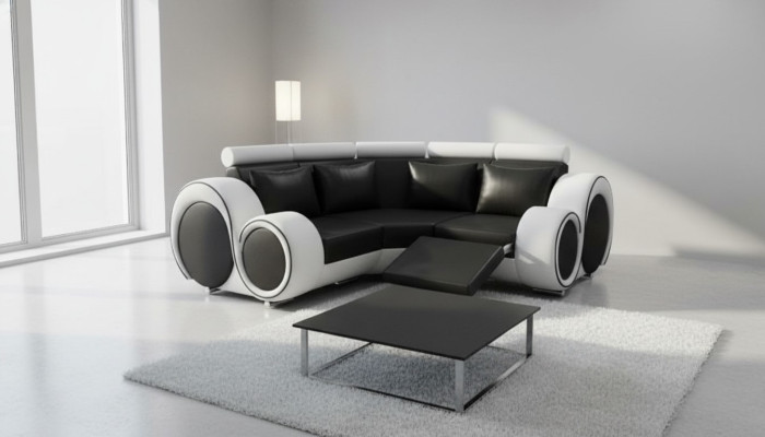 Sofa skórzana Żywy krajobraz Couch Design Narożnikowa kanapa Berlin Sofa USB na wymiar
