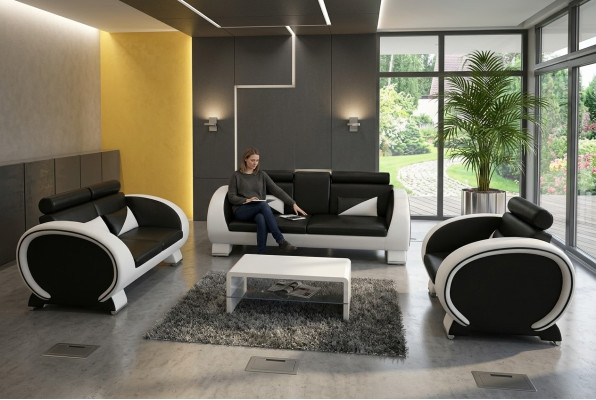 SOFA SKÓRZANA USB DESIGN Ustawić 3+1 ZESTAW TAPICEROWANY na wymiar Podkładka SOFA NOWOŚĆ