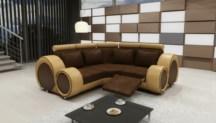 SOFA TKANINOWA Żywy krajobraz SOFA Funkcja relaksu COUCH Narożnikowa kanapa wykonana na miarę USB