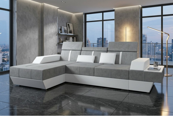 Sofa materiałowa Narożnikowa kanapa Włókienniczy Materiał Żywy krajobraz Podkładka Nowa sofa tekstylna + USB