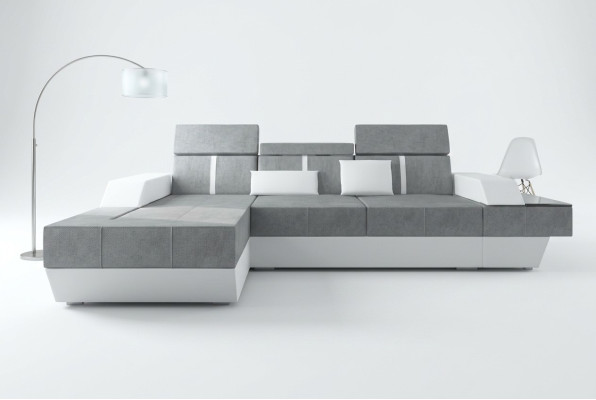 Sofa materiałowa Narożnikowa kanapa Włókienniczy Materiał Żywy krajobraz Podkładka Nowa sofa tekstylna + USB