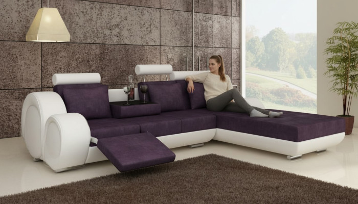 SOFA TEKSTYLNA SOFA TKANINOWA Żywy krajobraz ZESTAW KANAŁOWY Narożnikowa kanapa USB na wymiar