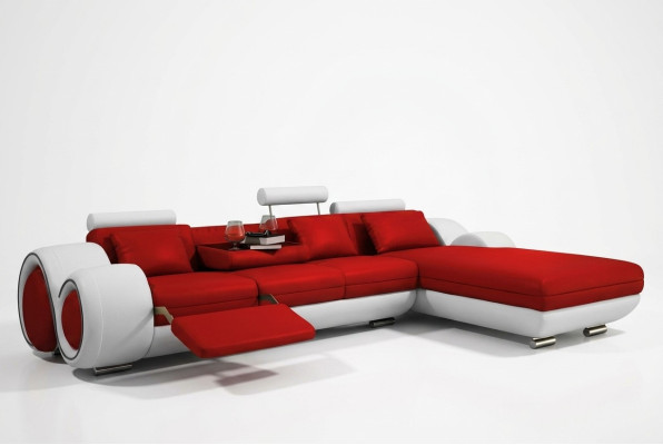 Narożnikowa kanapa USB Żywy krajobraz Skórzana sofa sofa na wymiar Podkładka Ustawić kanapę