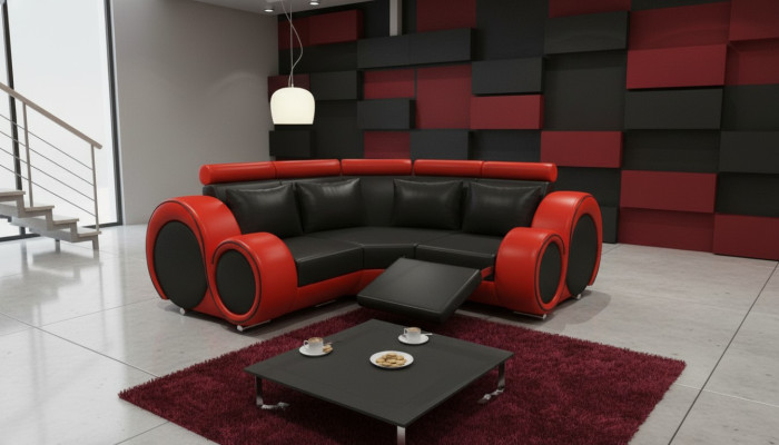 SOFA SKÓRZANA z USB DESIGN Narożnikowa kanapa BERLIN SOFA Ustawić Podkładkę Na Zamówienie Nowa