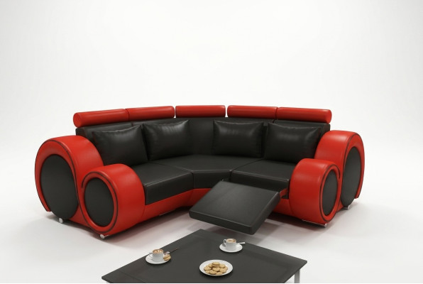 SOFA SKÓRZANA z USB DESIGN Narożnikowa kanapa BERLIN SOFA Ustawić Podkładkę Na Zamówienie Nowa