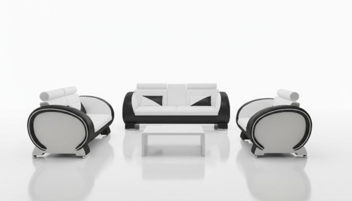 SOFA SKÓRZANA z USB DESIGNER SOFA Ustawić 3+1 COUCH ZESTAW TAPICERÓW Podkładka SOFA