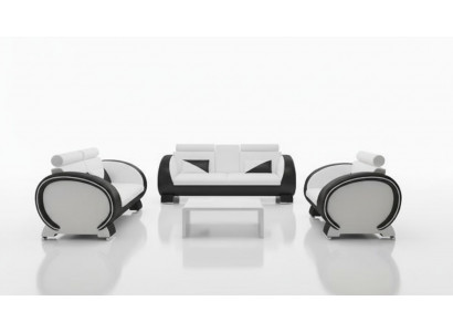 SOFA SKÓRZANA z USB DESIGNER SOFA Ustawić 3+1 COUCH ZESTAW TAPICERÓW Podkładka SOFA