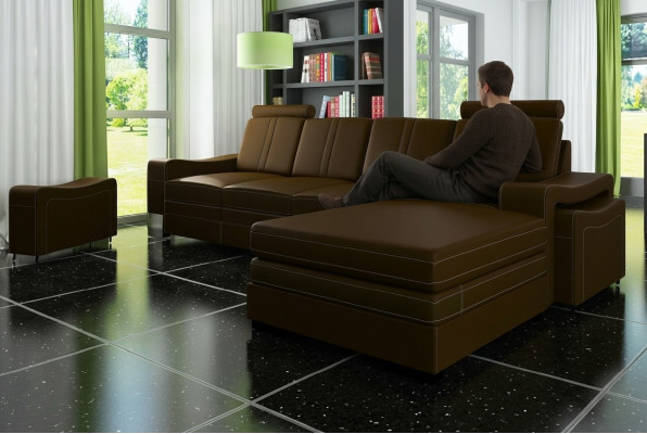 SOFA SKÓRZANA Żywy krajobraz Narożnikowa kanapa NOWOŚĆ Ustawić SOFA XXL SKÓRZANA SOFA z USB FRANCO