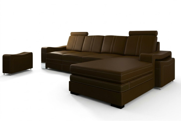 SOFA SKÓRZANA Żywy krajobraz Narożnikowa kanapa NOWOŚĆ Ustawić SOFA XXL SKÓRZANA SOFA z USB FRANCO