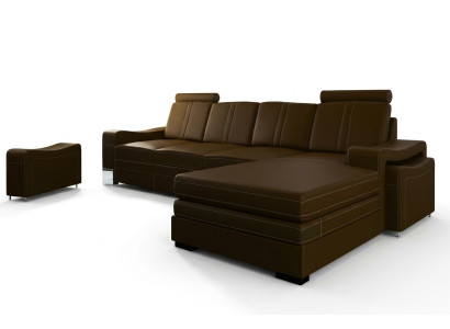 SOFA SKÓRZANA Żywy krajobraz Narożnikowa kanapa NOWOŚĆ Ustawić SOFA XXL SKÓRZANA SOFA z USB FRANCO