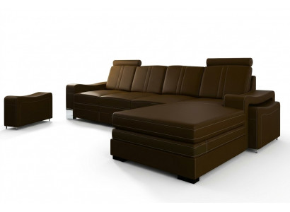 SOFA SKÓRZANA Żywy krajobraz Narożnikowa kanapa NOWOŚĆ Ustawić SOFA XXL SKÓRZANA SOFA z USB FRANCO