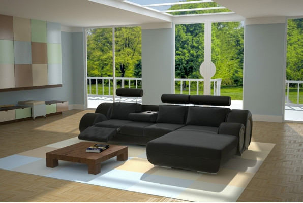 Designerska Sofa Kanapa Podkładka Sofa Skórzana +USB Nowy Ustaw Żywy krajobraz Narożnik
