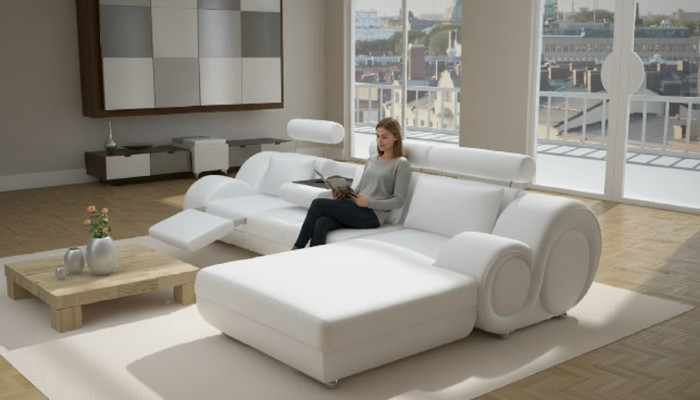 Projektant Podkładka Sofa + Sofa skórzana USB Żywy krajobraz Narożnikowa kanapa Ustawić Berlin II