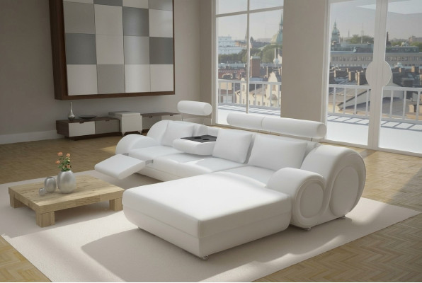 Projektant Podkładka Sofa + Sofa skórzana USB Żywy krajobraz Narożnikowa kanapa Ustawić Berlin II