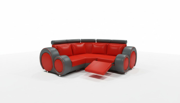 SOFA SKÓRZANA Żywy krajobraz COUCH DESIGN Narożnikowa kanapa BERLIN SOFA Ustawić z USB