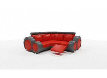 SOFA SKÓRZANA Żywy krajobraz COUCH DESIGN Narożnikowa kanapa BERLIN SOFA Ustawić z USB