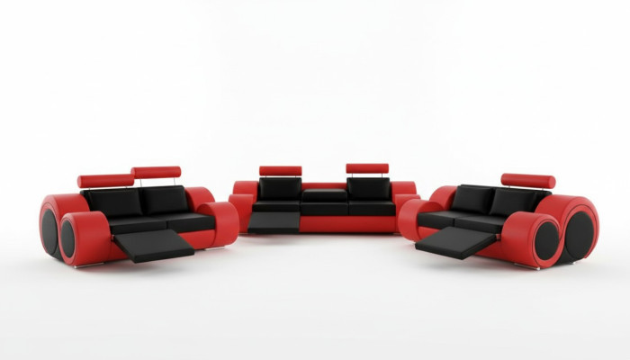 Sofa BERLIN Podkładka Couch Ustawić 3+2 Siedziba Sofa Designerska Sofa Skórzana z USB Nowość